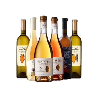 Amber Wine Case - Six Bottles of Georgian Amber Wines in a curated selection, showcasing traditional winemaking techniques -