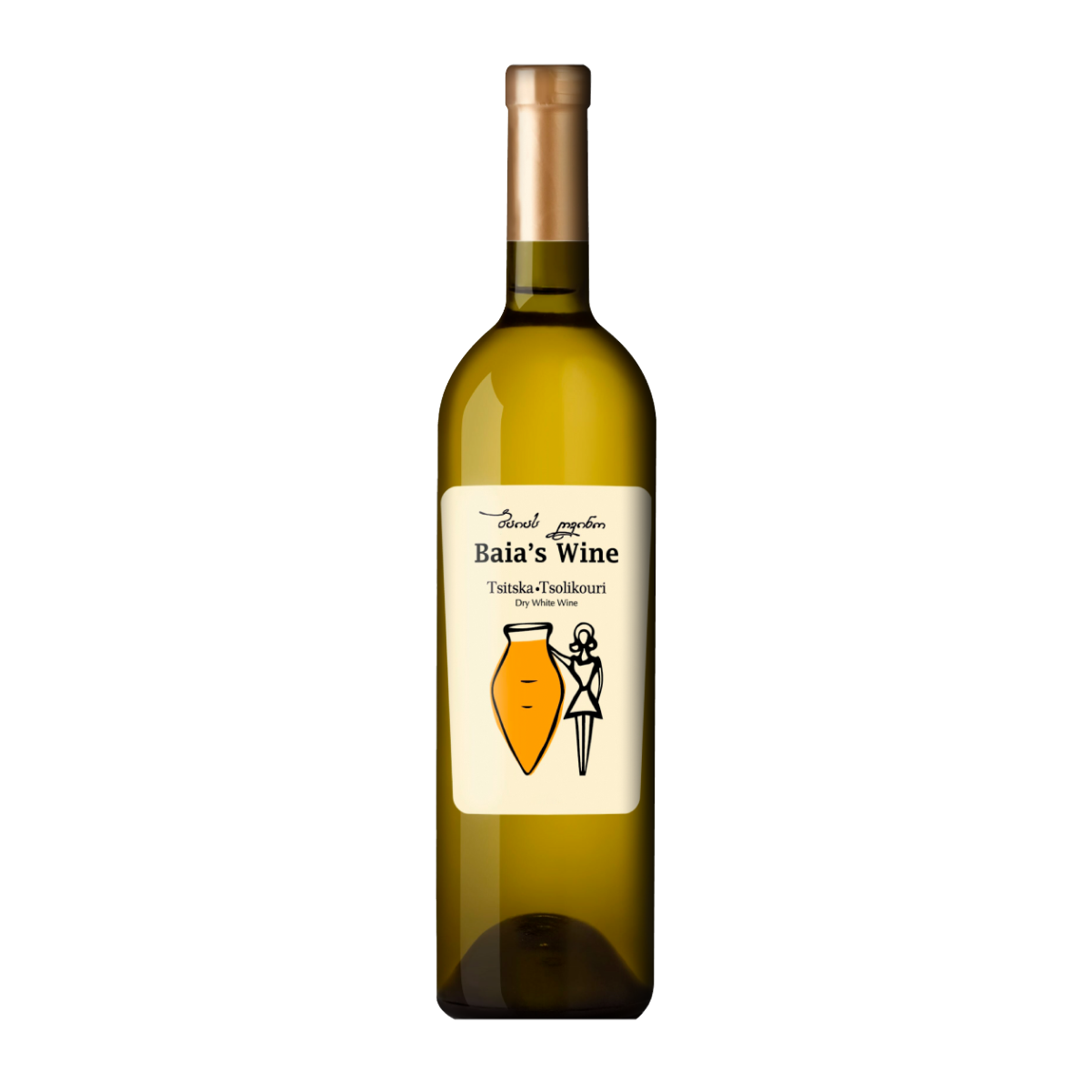 Baia’s Tsitska-Tsolikauri 2022 Qvevri - a fresh and vibrant Georgian amber wine - bottle png