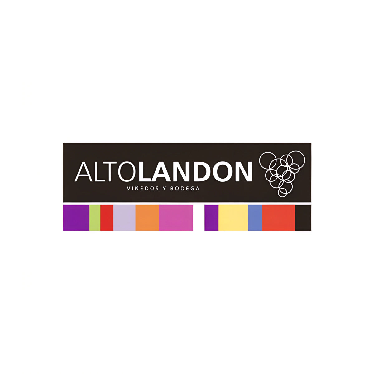 Altolandón Bodegas Logo - Spanish Winery Logo with Colorful Stripes and Modern Grape Cluster Design