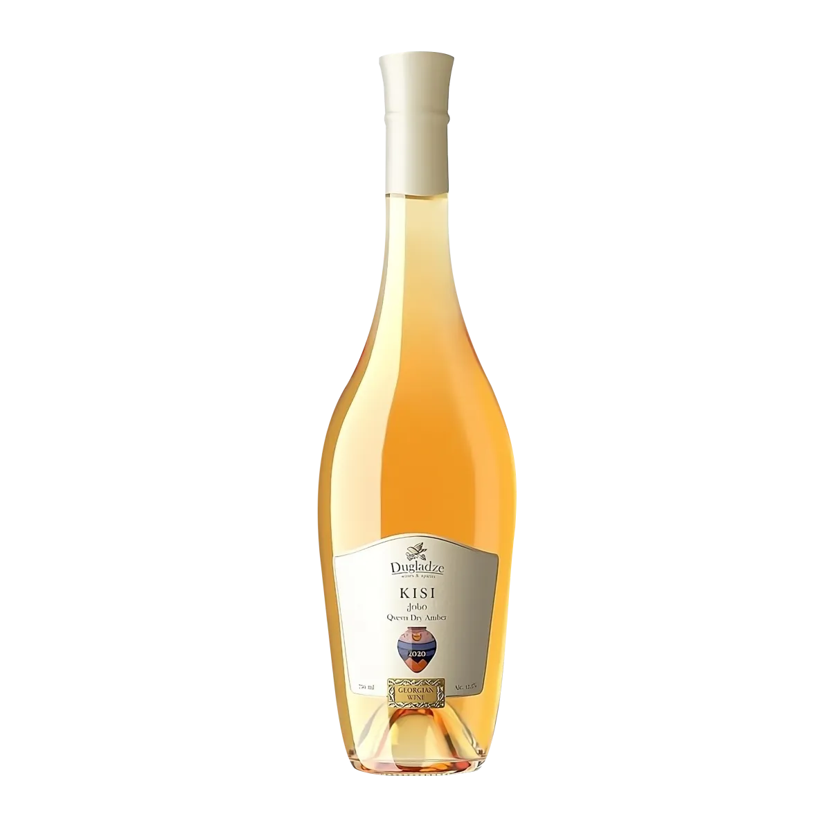 Dugladze Kisi Qvevri 2020 - a traditional Georgian amber wine aged in qvevri - bottle png